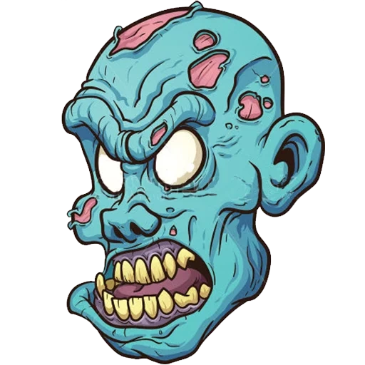 zumbi, zombie head, desenho de zumbi, a cabeça do zumbi vinil, zumbi de cabeça de desenho animado