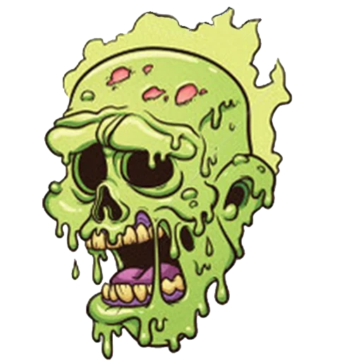 zombi, zombis de cráneo, cabeza zombie, caricatura de zombis de bozales, la cara de la caricatura zombie