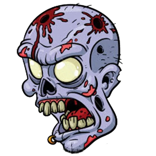 testa di zombi, adesivi di zombi, la testa del disegno di zombi, zombi della testa di cartoni animati, piante contro lo zombi zombi