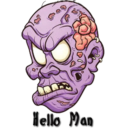 otak zombie, kepala zombie, gambar zombie, seni kepala zombie, kepala gambar zombie