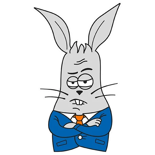 dissatisfied hare, rabbit korokovkin, rabbit, cartoon rabbit, stickers rabbit