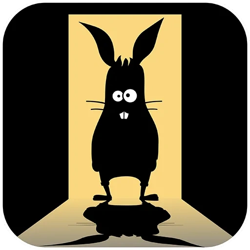 silhouette de lapin, carottes, autocollant sur une voiture lapin, hare d'autocollant, lapin noir