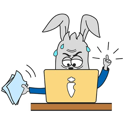 ii, telegram stickers, telegram, hare at the computer, stickers