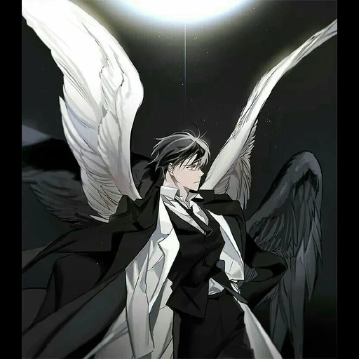 kim dokcha, ángel de anime, arte de anime de ángel, demonio de kim dokcha, el ángel oscuro del anime