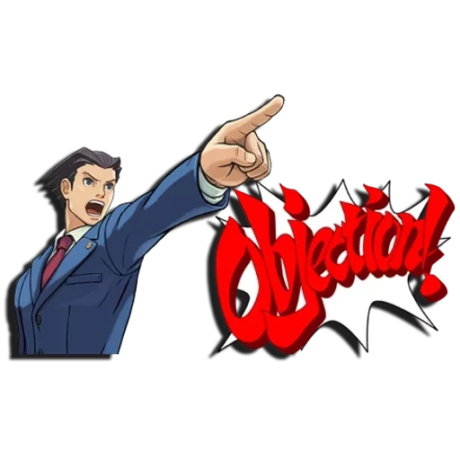 object meme, objection ace attorney, ace lawyer phoenix object, ace lawyer phoenix protested, ace attorney phoenix wright hold it