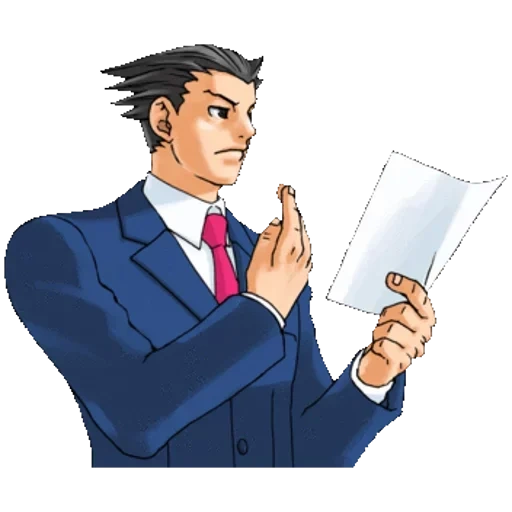 ace attorney, phoenix wright, ace lawyers phoenix, ace lawyer phoenix objekt, ein stück papier mann ace anwalt