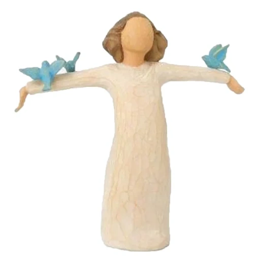 die figuren, angel angel, statuette mit weide, willow happy actionfigur, weidenfigur ohne gesicht