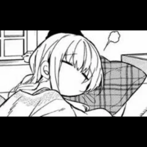 anime, picture, anime manga, anime drawings, the manga is a sleepy look
