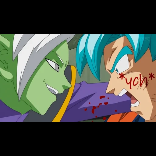 anime, zamasu, dragon ball, vegito x zamasu, dragon ball super