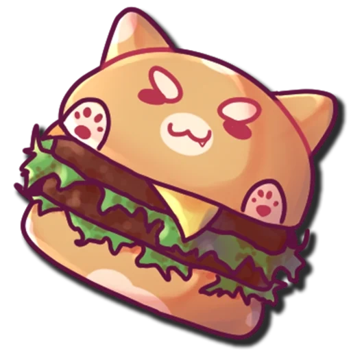 kawai cat hamburger