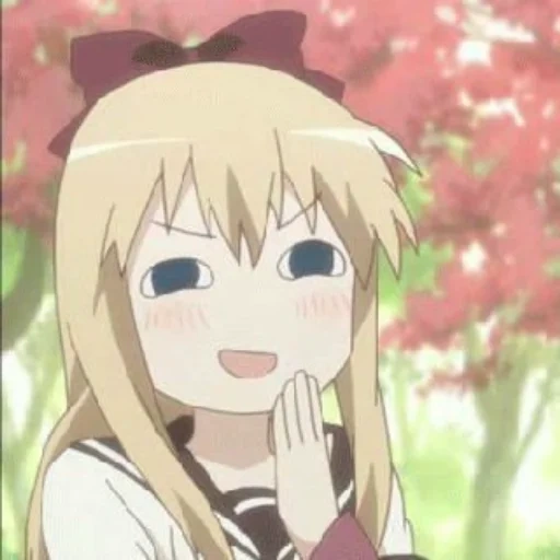 yuru yuri, аниме девушки, аниме мем лицо, yuru yuri аниме, тосино кёко помидорка