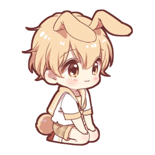 chibi, kelinci kecil, kelinci kun, anime chibi, kelinci shotakun