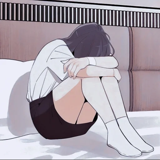 аниме, рисунок, грустные аниме, персонажи аниме, аниме рисунки девушек