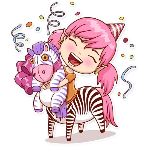 chibi, zebra, cewek-cewek