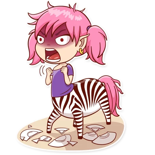 zebra, bandori, gambar stiker gerl yang lembut