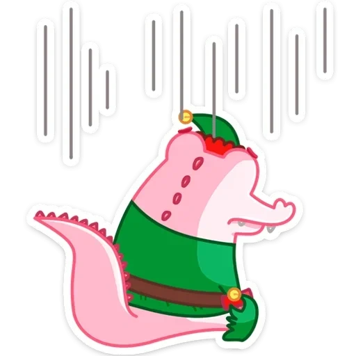 elf, crocodile marshmallow, crocodile sticker, piggy page sugar print