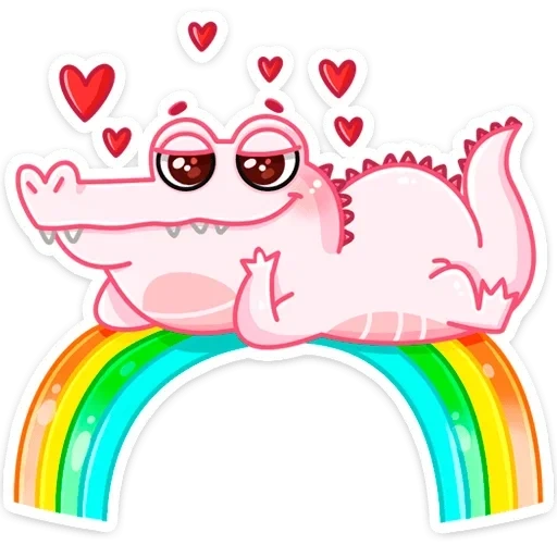 süßes einhorn, zephyr crocodile, krokodilrosa, das poster ist ein regenbogeneinhorn