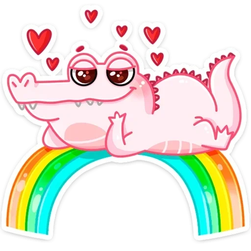 douce licorne, crocodile de zephyr, crocodile rose, l'affiche est une licorne arc-en-ciel