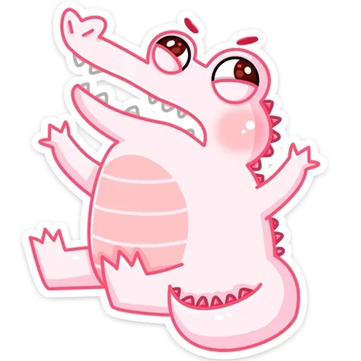 crocodilo tg, algodão de crocodilo, crocodilo de marshmallow, crocodile rosa