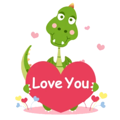 ai you, love love, i love you, dinosaures, dinosaure vert