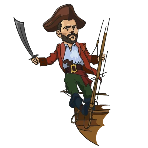 pirata, pirata de desenho animado, john silver pirate, desenho animado clássico de piratas