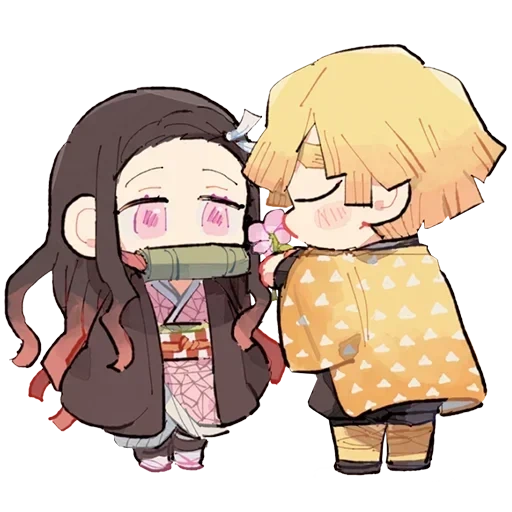 zenitsu x nezuko, danjiro chibi