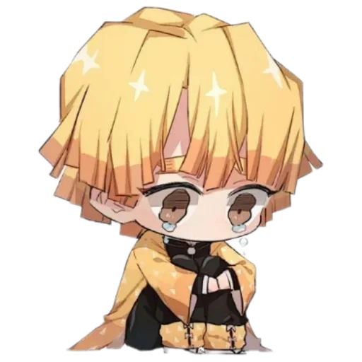 chibi art, zenitsa chibi, zenitsu agatsuma, zenitsa agsuma chibi, lo zenitsa agatsuma è piccola