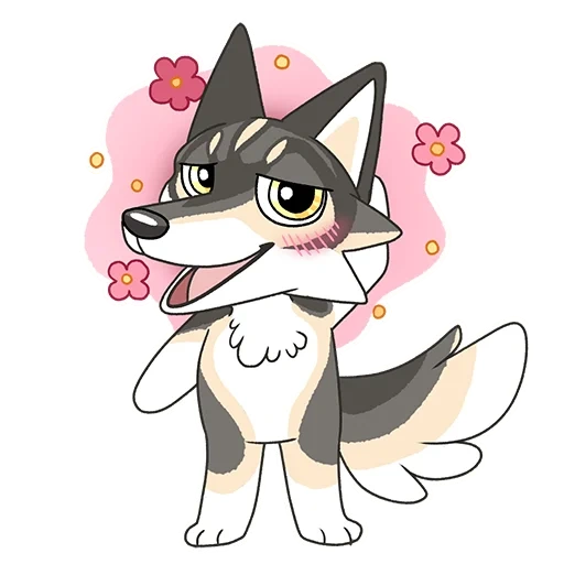 furi, husky, personnes, cartoon husky, cartoon husky