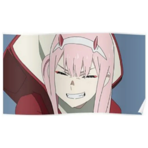 anime, null zwei, 002 anime gesicht, zero two smile, zero 2 süß in franken