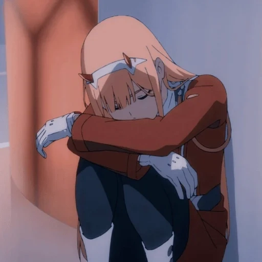 personaggio di anime, sweetheart in franks, cute wear franks 002, darling in the franxx, anime meng piange in franks 02