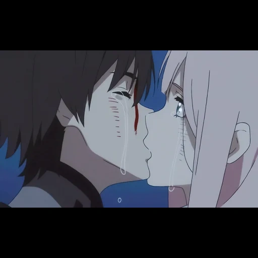 clipe de anime, hiro 02 capturas de tela, 02 hiro kiss, 002 hiro kiss, anime amado em beijo de francos