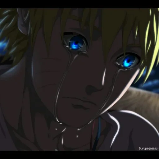 naruto, naruto llora, personajes de anime, naruto shippuuden, ojos azules de naruto