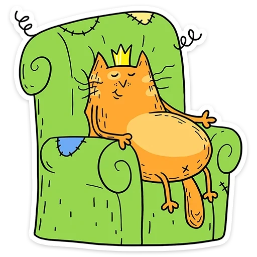 katzen, eigelb, die katze ist ein sessel, cartoon katzensofa