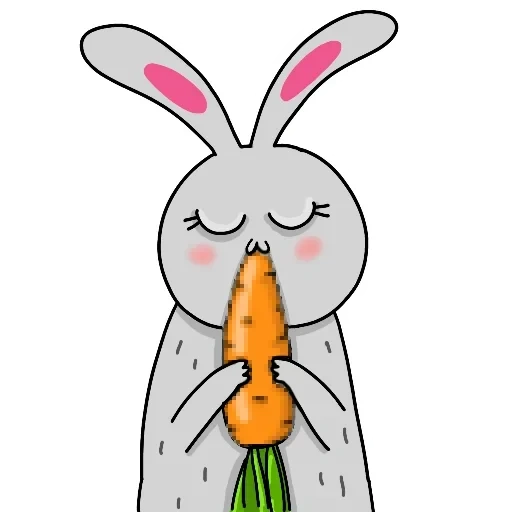 кролик морковкой, зайчик морковкой, милые рисунки кроликов, милый зайчик морковкой, рисунки срисовки кролик морковкой