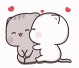 pelukan lucu, kitty chibi kawaii, kucing kawaii yang cantik, love cats kawaii, kawaii kucing pasangan