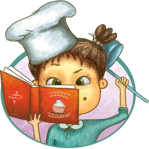 notebook, cook, young cook, professions of children, cooking illustration