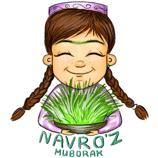 uzbek girl, illustrazione, navruz muborak, disegno uzbek, navruz mubora tajikistan