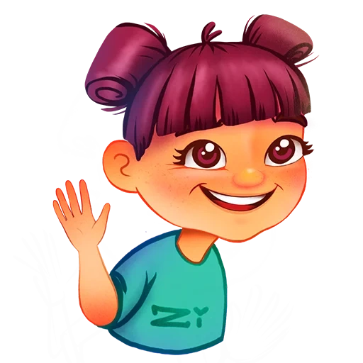 child, girl, character, the game is a good face, girl with pigtails cartoon
