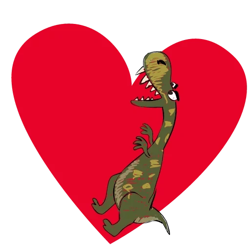 corazón, día de san valentín, corazón rojo, corazón de dinosaurio, corazón de dinosaurio