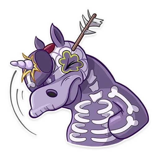 mayat hidup, unicorn, undead unicorn, stiker unicorn, violet unicorn