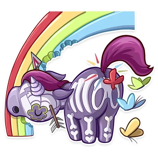 unicorno, l'arcobaleno dell'unicorno, firme di unicorni, adesivi unicorni arcobaleno