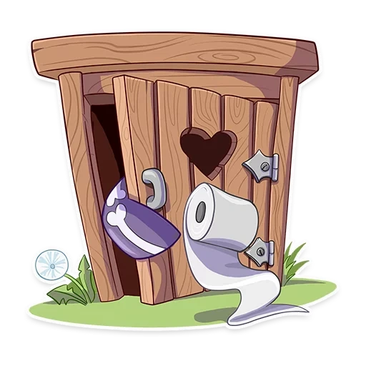 toilet, friend, cartoon, wooden toilet