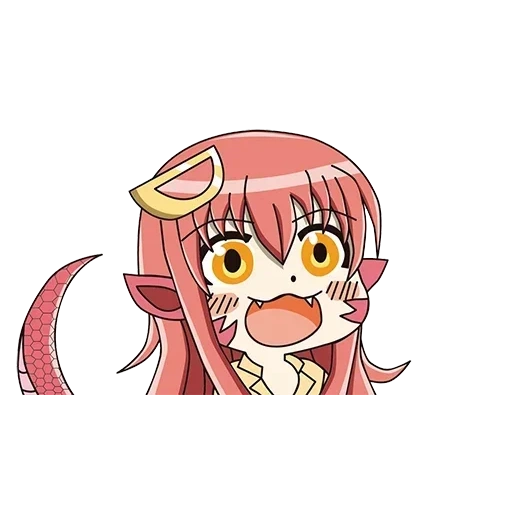 manga, monster musume chibi, animación de monstruo adolescente, la vida cotidiana de la chica monstruo