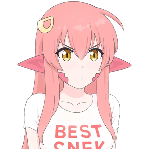 mia lamia, anime girl, mia monster musume, monster musume meme, lukisan gadis anime