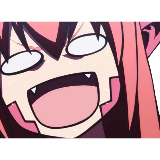 anime tertawa, monster musume mia, emoji anime 002, kehidupan sehari-hari gadis monster