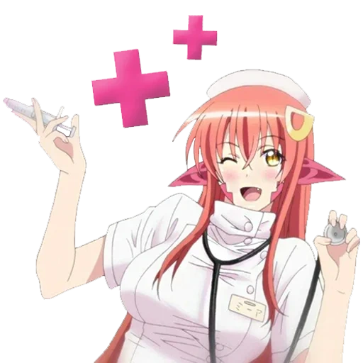 mia lamia, anime nurse, miia monster musume, anime nurse gloves