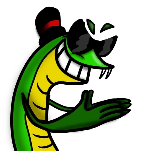 pegatina ciega, wally gator, pegatina ciega telegrama, crocodile smiley, snake