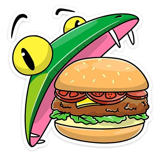 бургер, бургер срисовки, веселый гамбургер, бургер иллюстрация