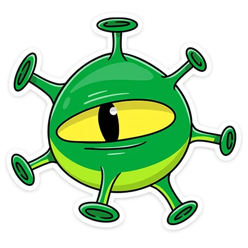 virus maléfique, le virus avec les yeux, dessin de virus, verseau de zmeyan, dessin de coronavirus