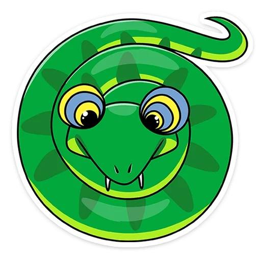 die schlange, die kinderschlange, die grüne schlange, die serpentine, die cartoon schlange